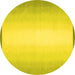 Round Machine Washable Abstract Yellow Contemporary Rug, wshcon2579yw