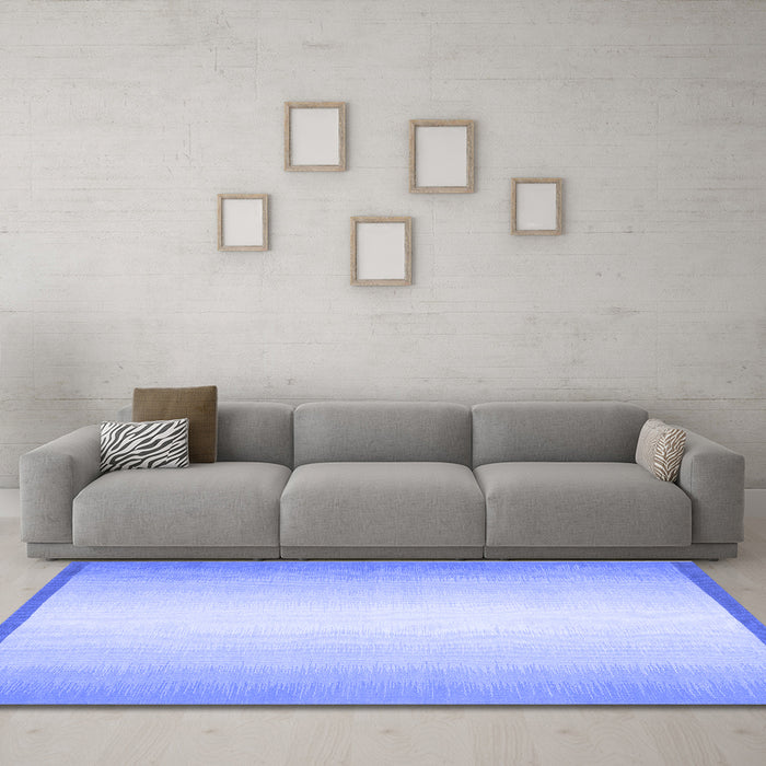Machine Washable Abstract Blue Contemporary Rug in a Living Room, wshcon2579blu