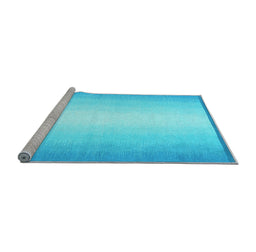 Sideview of Machine Washable Abstract Light Blue Contemporary Rug, wshcon2579lblu