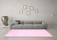 Machine Washable Abstract Pink Contemporary Rug, wshcon257pnk