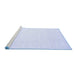 Sideview of Machine Washable Abstract Blue Contemporary Rug, wshcon257blu