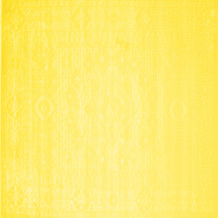 Square Machine Washable Abstract Yellow Contemporary Rug, wshcon257yw