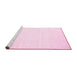 Sideview of Machine Washable Abstract Pink Contemporary Rug, wshcon257pnk