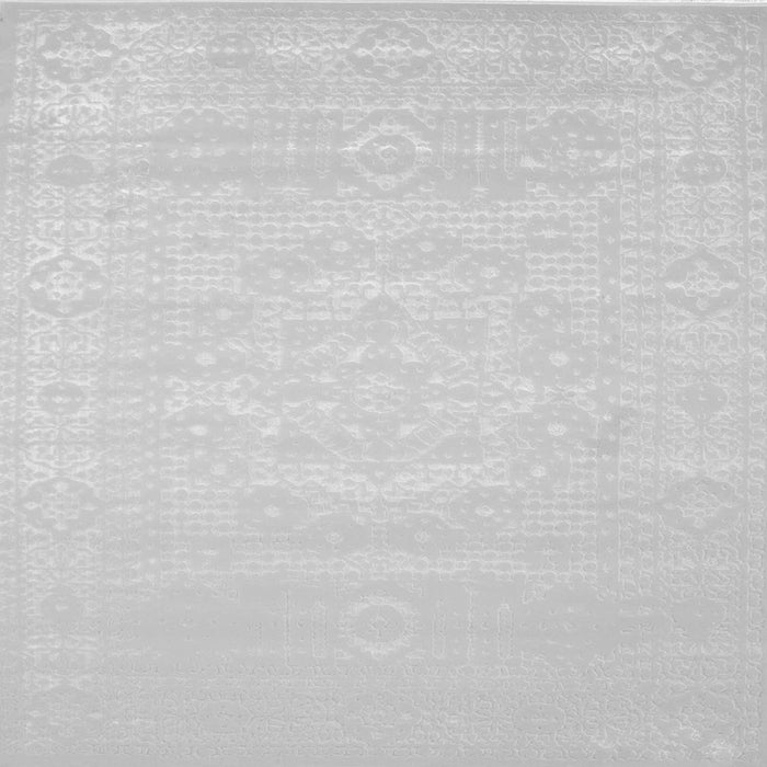 Round Machine Washable Abstract Gray Contemporary Rug, wshcon257gry