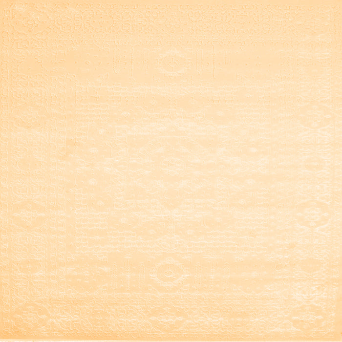 Round Machine Washable Abstract Orange Contemporary Area Rugs, wshcon257org