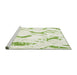 Serging Thickness of Machine Washable Contemporary Green Rug, wshcon258