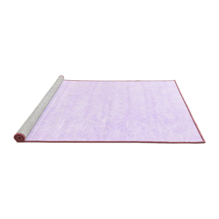 Sideview of Machine Washable Abstract Purple Contemporary Area Rugs, wshcon2580pur