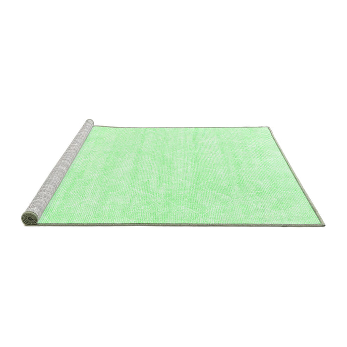 Sideview of Machine Washable Abstract Emerald Green Contemporary Area Rugs, wshcon2580emgrn