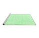 Sideview of Machine Washable Abstract Emerald Green Contemporary Area Rugs, wshcon2580emgrn