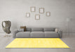 Machine Washable Abstract Yellow Contemporary Rug in a Living Room, wshcon2580yw