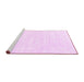 Sideview of Machine Washable Abstract Pink Contemporary Rug, wshcon2580pnk