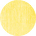 Round Abstract Yellow Contemporary Rug, con2580yw