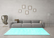 Machine Washable Abstract Turquoise Contemporary Area Rugs in a Living Room,, wshcon2580turq