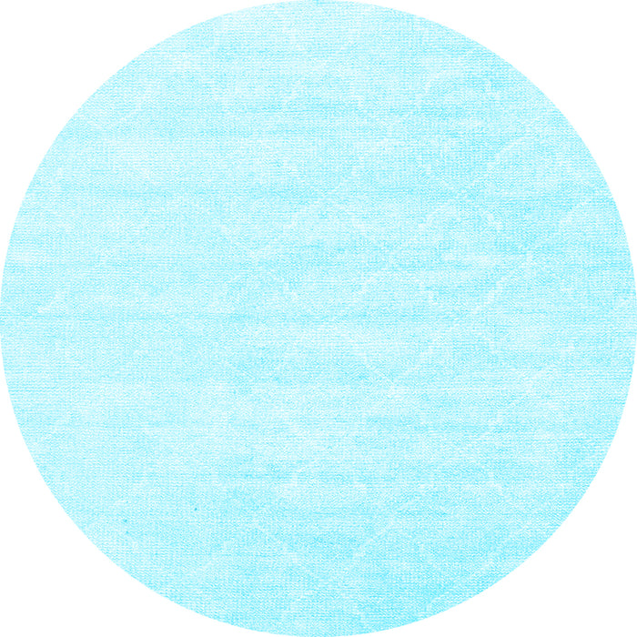Round Machine Washable Abstract Light Blue Contemporary Rug, wshcon2580lblu
