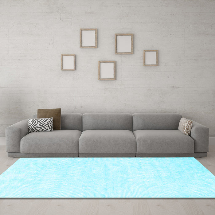 Machine Washable Abstract Light Blue Contemporary Rug in a Living Room, wshcon2580lblu