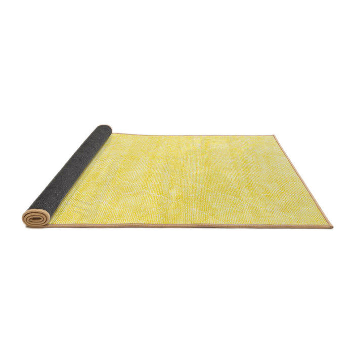 Sideview of Abstract Yellow Contemporary Rug, con2580yw