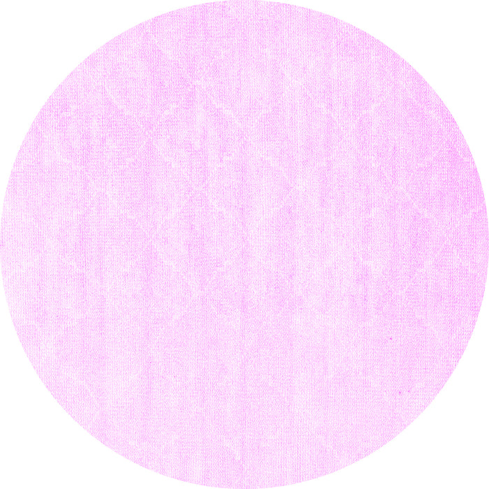 Round Machine Washable Abstract Pink Contemporary Rug, wshcon2580pnk