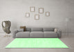 Machine Washable Abstract Emerald Green Contemporary Area Rugs in a Living Room,, wshcon2580emgrn