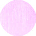 Round Abstract Pink Contemporary Rug, con2580pnk