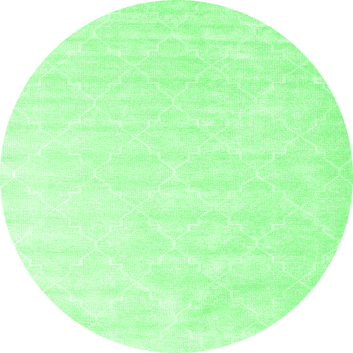 Round Abstract Emerald Green Contemporary Rug, con2581emgrn