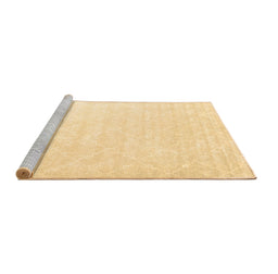 Sideview of Machine Washable Abstract Brown Contemporary Rug, wshcon2581brn