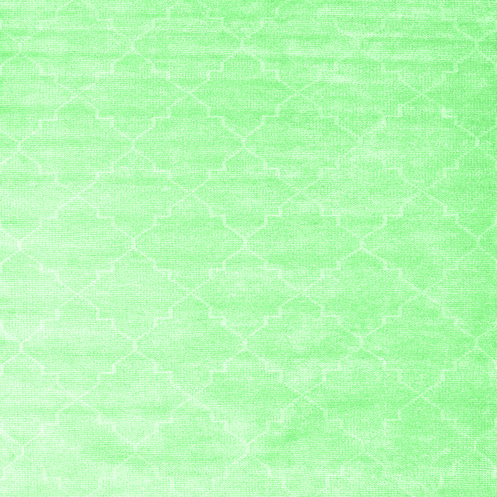 Square Abstract Emerald Green Contemporary Rug, con2581emgrn