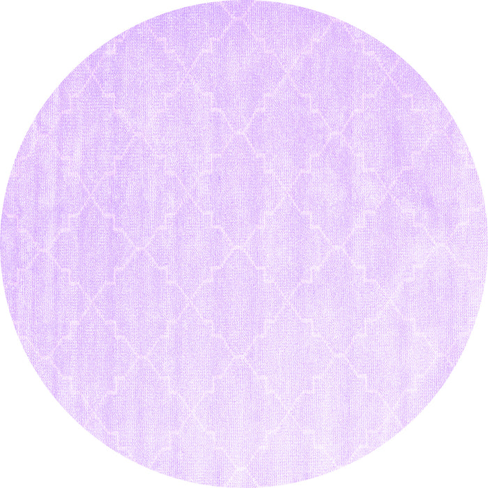 Round Machine Washable Abstract Purple Contemporary Area Rugs, wshcon2581pur