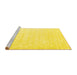 Sideview of Machine Washable Abstract Yellow Contemporary Rug, wshcon2581yw