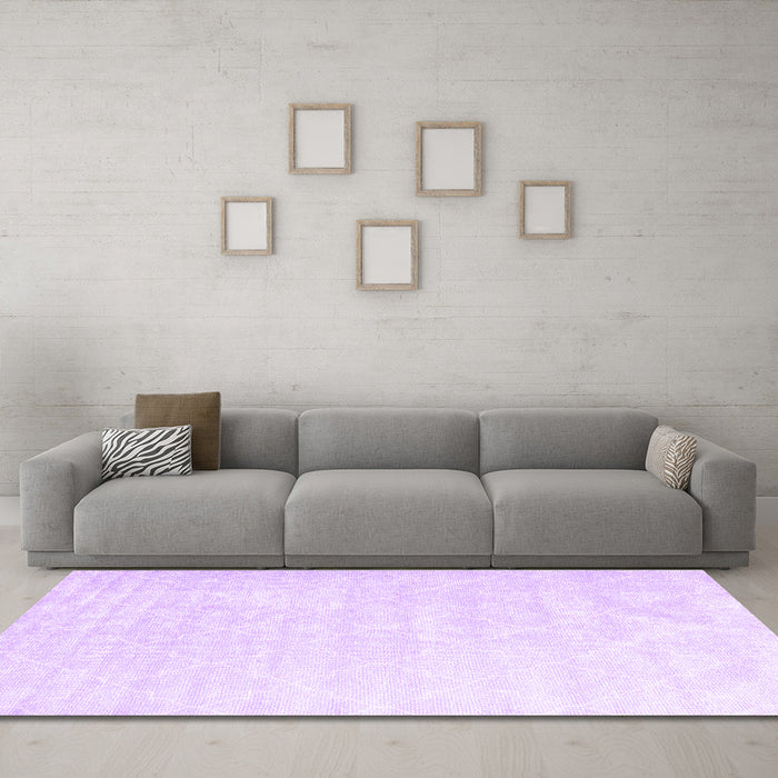 Machine Washable Abstract Purple Contemporary Area Rugs in a Living Room, wshcon2581pur