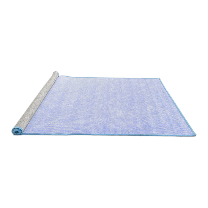Sideview of Machine Washable Abstract Blue Contemporary Rug, wshcon2581blu