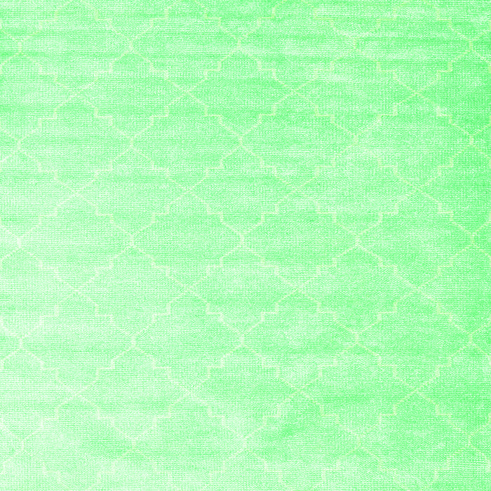 Round Machine Washable Abstract Green Contemporary Area Rugs, wshcon2581grn
