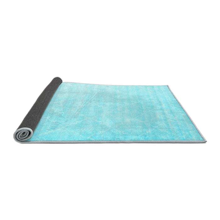 Sideview of Abstract Light Blue Contemporary Rug, con2581lblu