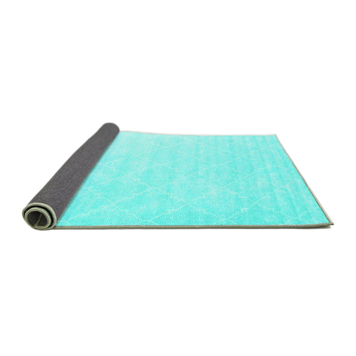 Sideview of Abstract Turquoise Contemporary Rug, con2581turq