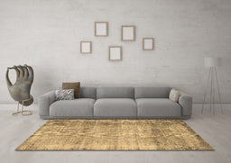 Machine Washable Abstract Brown Contemporary Rug in a Living Room,, wshcon2582brn