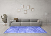 Machine Washable Abstract Blue Contemporary Rug, wshcon2582blu