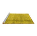 Sideview of Machine Washable Abstract Yellow Contemporary Rug, wshcon2582yw