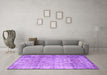 Machine Washable Abstract Purple Contemporary Area Rugs in a Living Room, wshcon2582pur