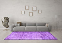 Machine Washable Abstract Purple Contemporary Rug, wshcon2582pur