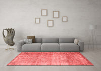 Machine Washable Abstract Red Contemporary Rug, wshcon2582red