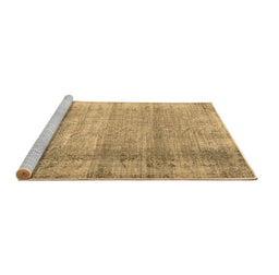 Sideview of Machine Washable Abstract Brown Contemporary Rug, wshcon2582brn