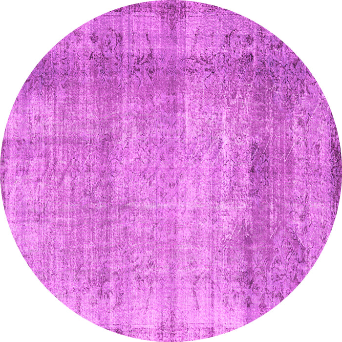 Round Machine Washable Abstract Pink Contemporary Rug, wshcon2582pnk