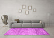 Machine Washable Abstract Pink Contemporary Rug in a Living Room, wshcon2582pnk