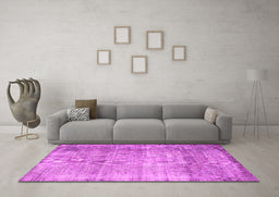 Machine Washable Abstract Pink Contemporary Rug in a Living Room, wshcon2582pnk