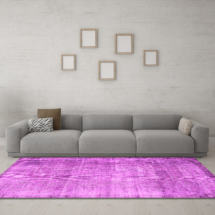 Machine Washable Abstract Pink Contemporary Rug in a Living Room, wshcon2582pnk