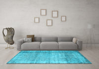 Machine Washable Abstract Light Blue Contemporary Rug, wshcon2582lblu