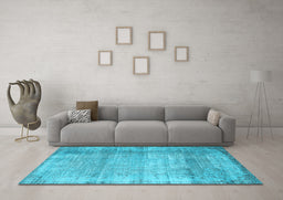 Machine Washable Abstract Light Blue Contemporary Rug in a Living Room, wshcon2582lblu