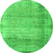 Machine Washable Abstract Green Contemporary Area Rugs, wshcon2582grn