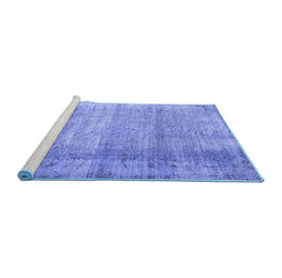 Sideview of Machine Washable Abstract Blue Contemporary Rug, wshcon2582blu