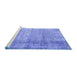 Sideview of Machine Washable Abstract Blue Contemporary Rug, wshcon2582blu