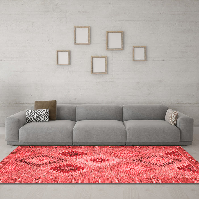 Country Red Washable Rugs